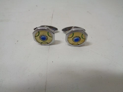 Vintage Art Deco Cufflinks Enamel