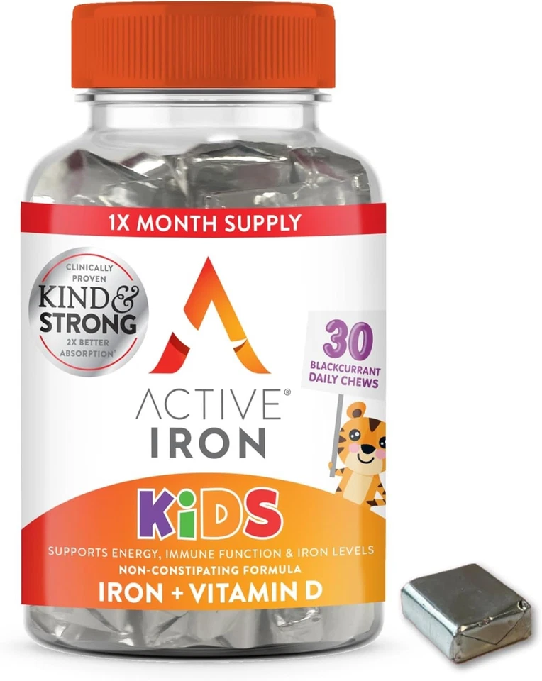 Niños Hierro + Vitamina D Mastica 30ct - Energía Suave y Apoyo Inmunológico Foto 2 de 4