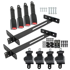 For EZGO Yamaha Club Car Golf Cart 4 Retractable  Seat Belts and Bracket Kit New