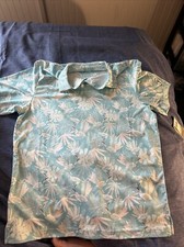 NEW PGA Tour Mens Short Sleeve Polo Shirt Tropical Leaves Bird sz Medium M NWT