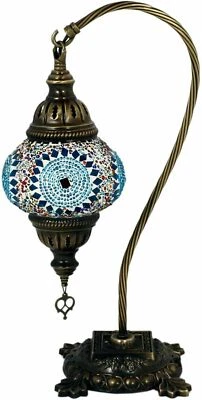 Lampe mosaïque turque marocaine fabriquée à la main Tiffany lampe de bureau - Photo 1/4