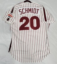 RAWLINGS 46 XL MIKE SCHMIDT PHILADELPHIA PHILLIES SET 1, ON FIELD 1989 Jersey