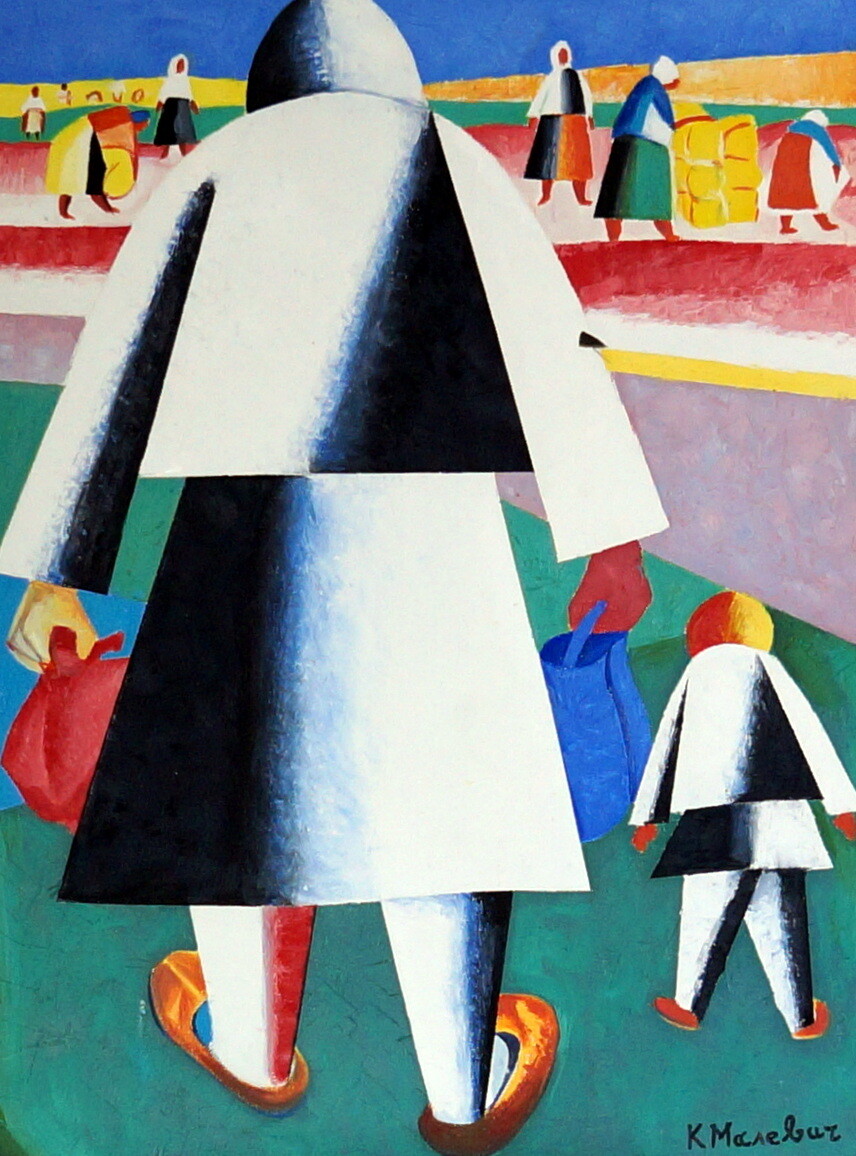 アート・デザイン・音楽 MALEVICH   Artist and Theoritician KAZIMIR MALEVICH - Awesome Authentic Oil on Canvas, Art Signed