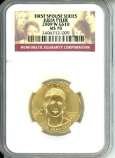 2009-W $10 GOLD COMMEMORATIVE FIRST SPOUSE JULIA TYLER NGC MS70 MS-70 1/2 Oz. !!