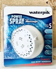 WATERPIK Elements Fixed-Mount Shower Head Power Spray w/ Massage White