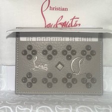 Christian Louboutin Kios Goose Grey Loubinthesky Card Wallet NWT