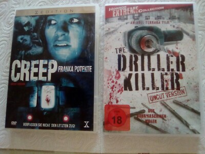 2 HORROR/SPLATTER FILME auf DVD , '' DRILLER KILLER '' & '' CREEP '' , LESEN !!! .