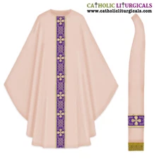 New ROSE Gothic Chasuble & Stole Set, Gothic Vestment, Casula, Casel