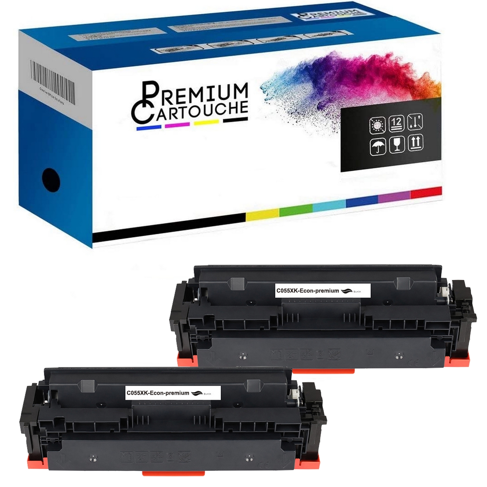Toner 055H Noir Compatible PREMIUM CARTOUCHE Haute Capacité Pack de 2