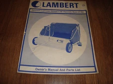 Lambert Pavement Leaf Lawn Sweeper 38" Flipomatic Model ST-481 Owners Manual