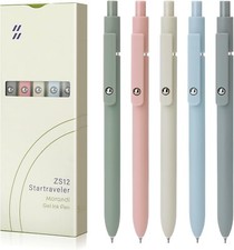 5pcs Gel Pens 0.5mm Quick Dry Black Ink Pens Fine Point Smooth Writing Pen
