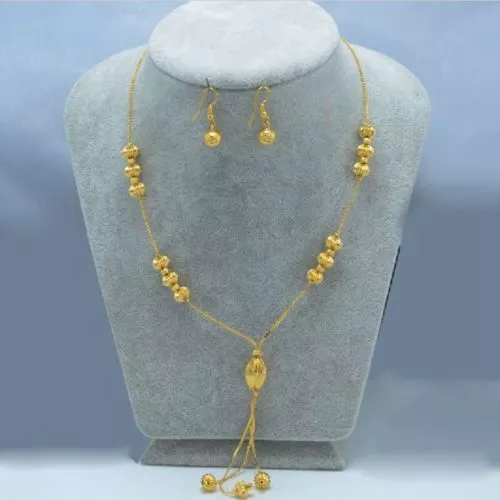 African Arabic 18K Gold Plated Necklace Chain Pendant Round
