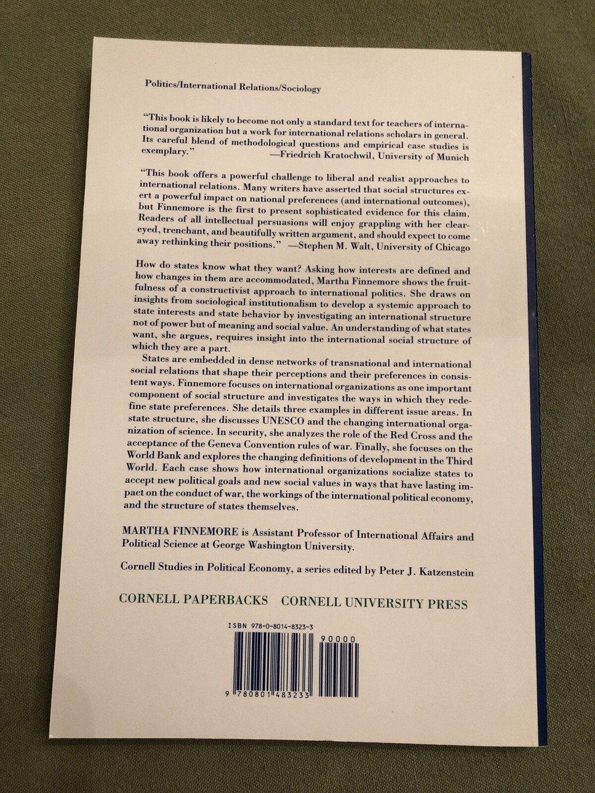 National Interests in International Society by Martha Finnemore (1996, Trade Paperback) for sale ...