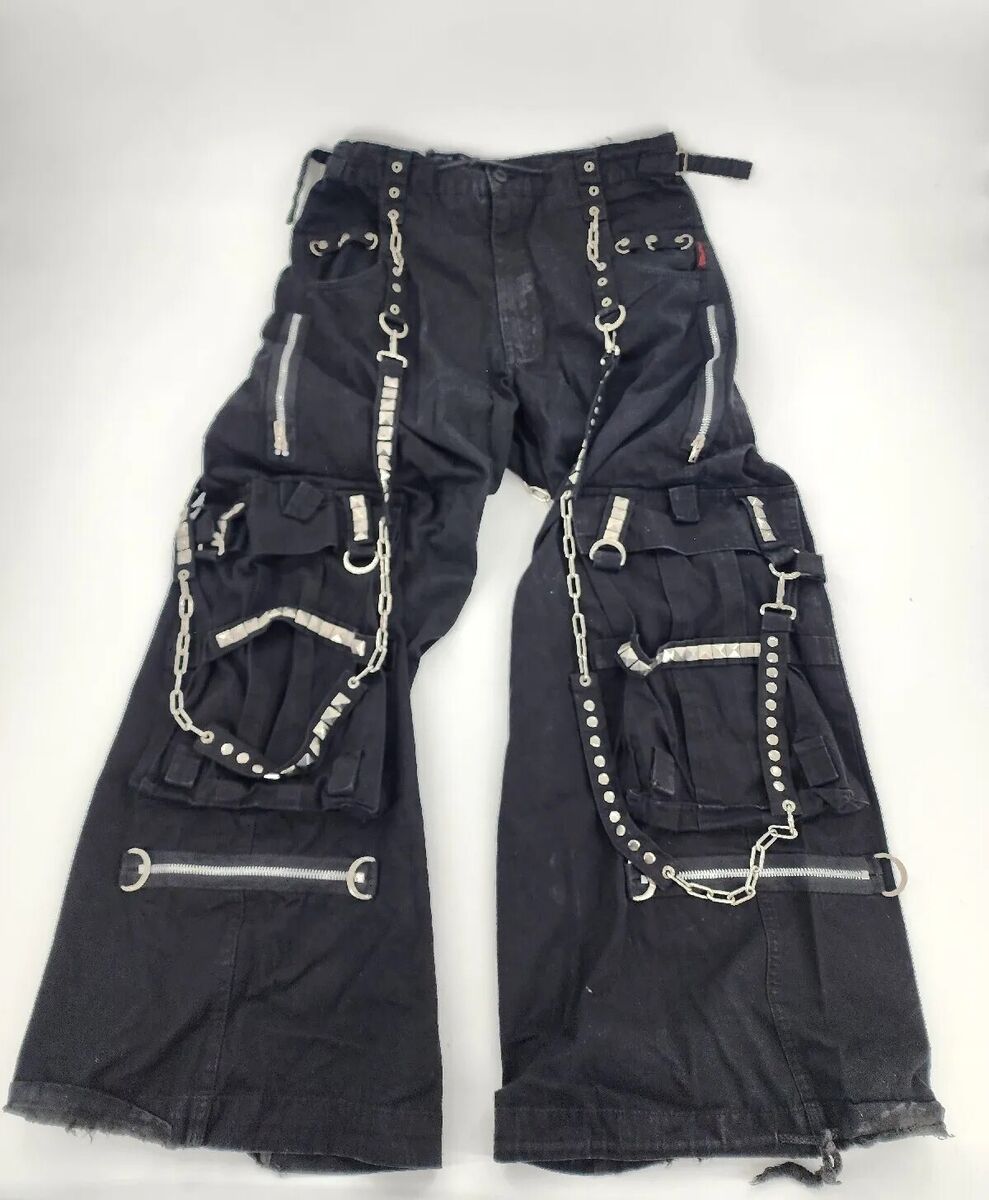 Vintage Tripp NYC Wide Leg Black Bondage Pants Sz M Goth Vintage Tripp NYC Wide Leg Black Bondage Pants Sz M Goth