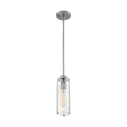 ❤︎ nvoページ❤︎ Nuvo Lighting Storrier 1 Light Pendant, Polished Nickel/Clear