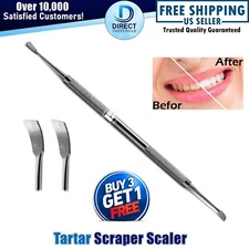 Dental Tarter Scraper Stainless Steel Dentist Tools Plaque Remover Teeth Care