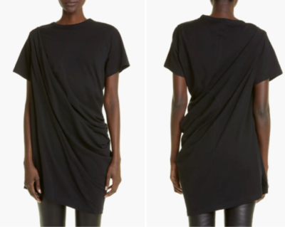 RICK OWENS EDFU S/S 23 Draped Gathered Anthem Cotton T-Shirt RICK OWENS EDFU S/S 23 Draped Gathered Anthem Cotton T-Shirt