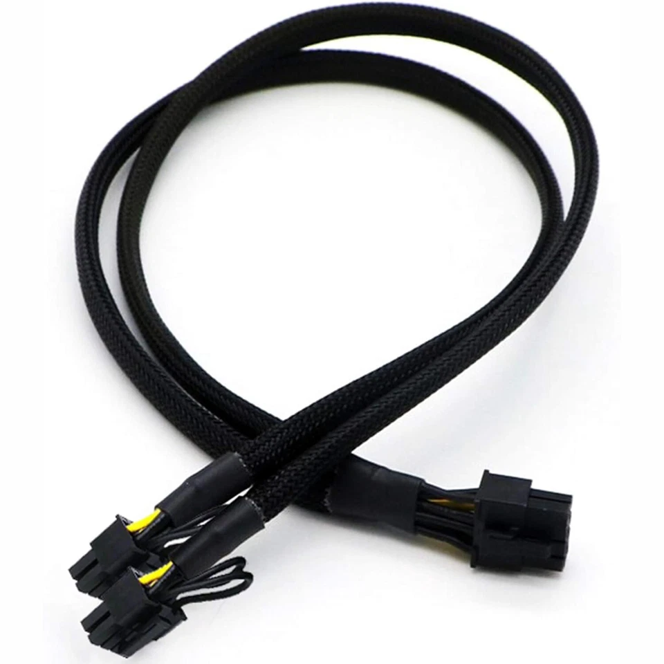 8 Pin Male to Dual 8(6+2) Pin Male Express Power Adapter Splitter Cable For Dell - Image 2 of 4