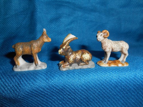WILD ANIMALS & Birds PANDA Set 10 Mini Figurines FRENCH Porcelain Epiphany FEVES - Picture 6 of 11