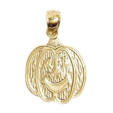 New 14k Yellow Gold Pumpkin Pendant