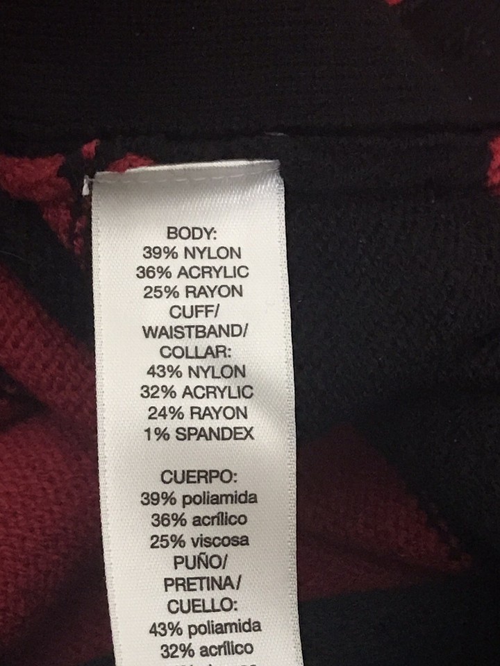 NWT Chicos Cindy Hardware Detail Sweater Sz 0 (SMALL) Red Black Cold