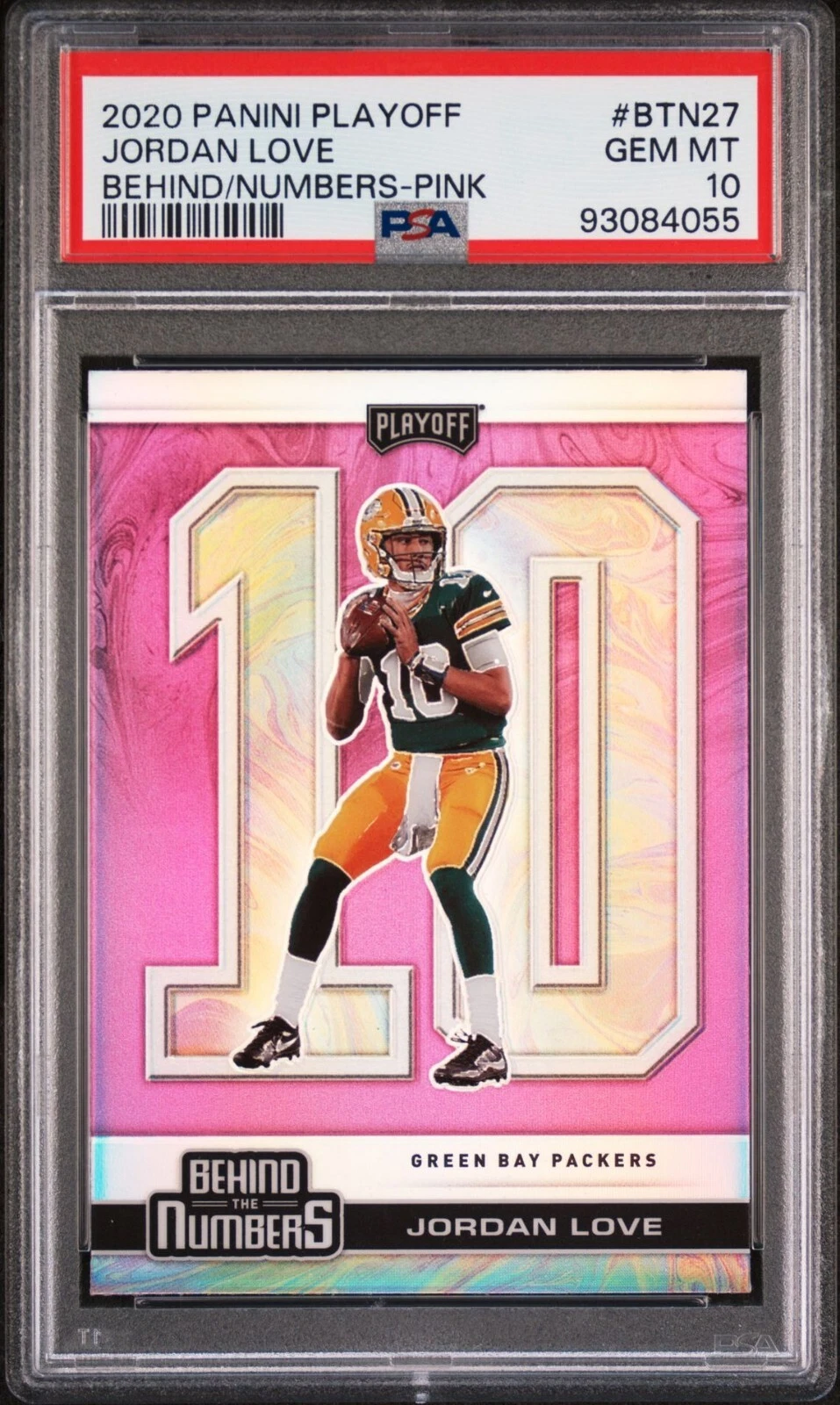Jordan Love Panini Playoff Behind the Numbers #BTN27 Pink