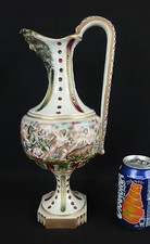 ancien pichet aiguière en porcelaine italienne de capodimonte ewer pitcher jug