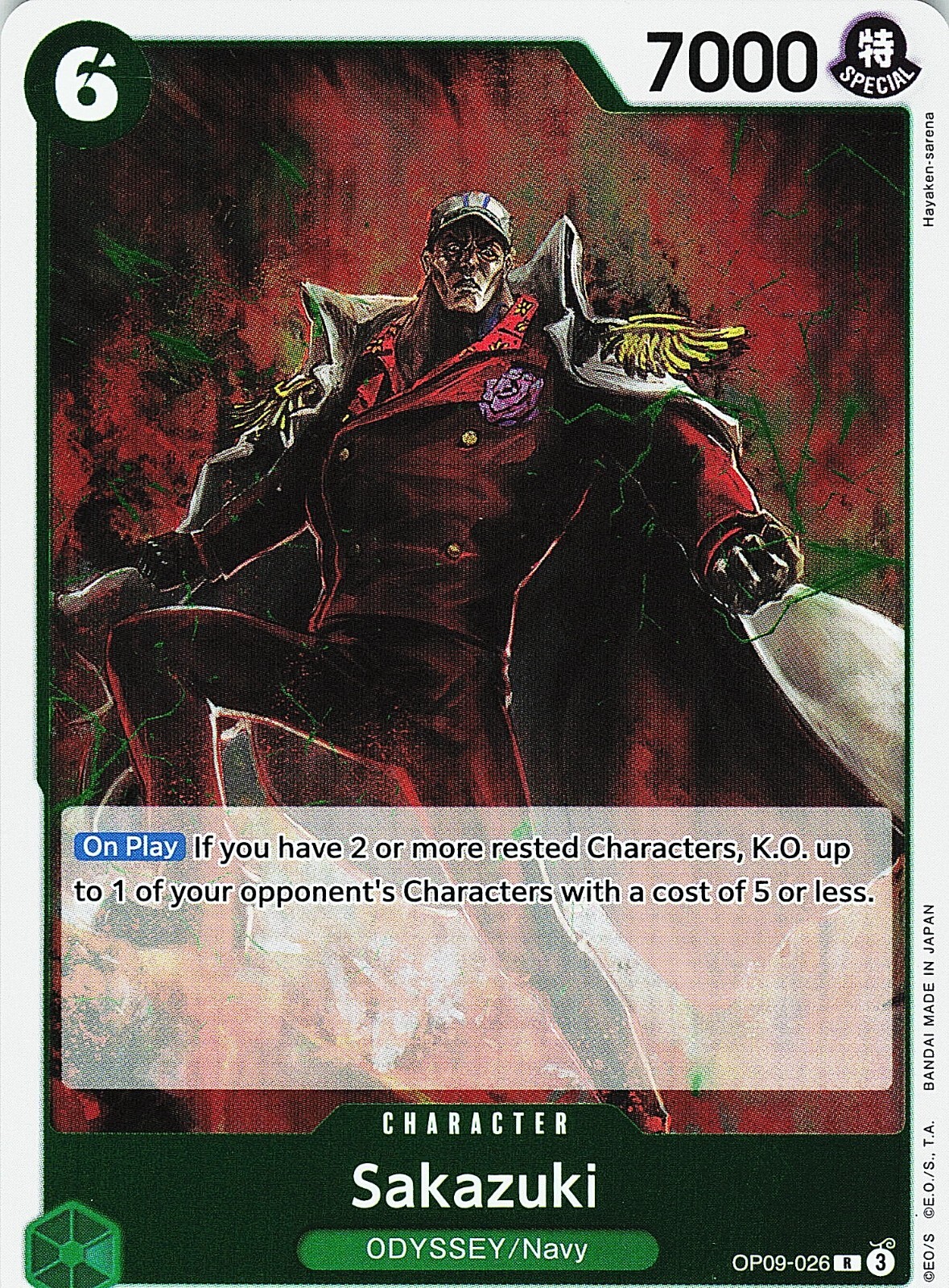 One Piece Emperors in the New World Sakazuki Foil Card OP09-026