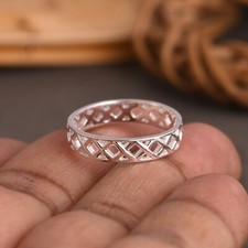Cluster Ring Solid 925 Sterling Silver For Women Teen Girls Double Layers Band