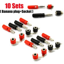 10Pairs Male  Female 4mm Banana Plug  Socket Screw Connector J072 Audio USA