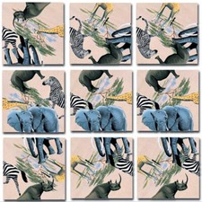 Serengeti B. Dazzle Scramble Squares 9 Piece Puzzle