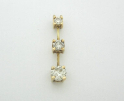 BEAUTIFUL   14K YELLOW GOLD PAST ,PRESENT, FUTURE DIAMOND PENDANT  .68CT.  1.3G