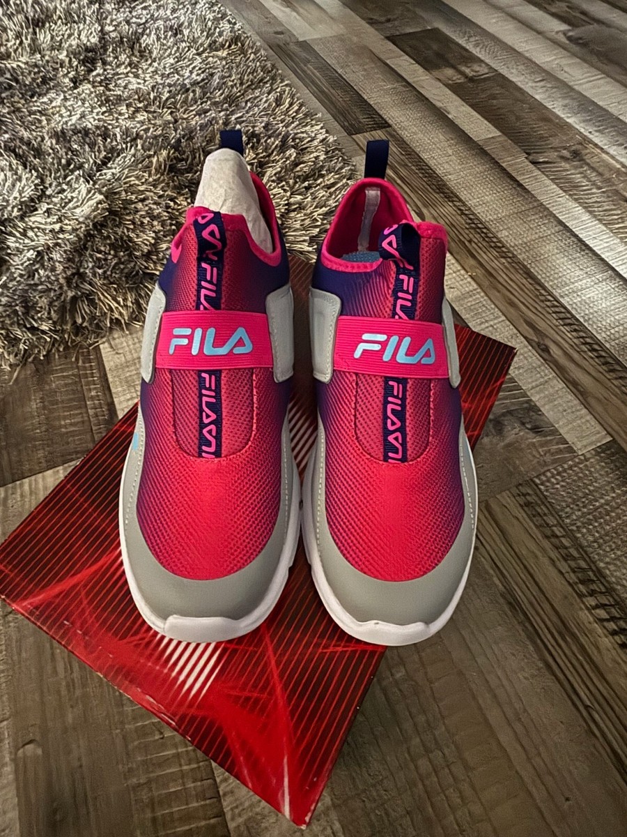NEW FILA Big Girls Landbuzzer Pink, Purple Slip On Shoes, Size
