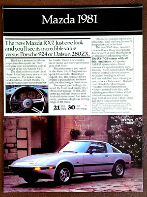 Silver Mazda RX-7 Original 1981 Print Ad | eBay