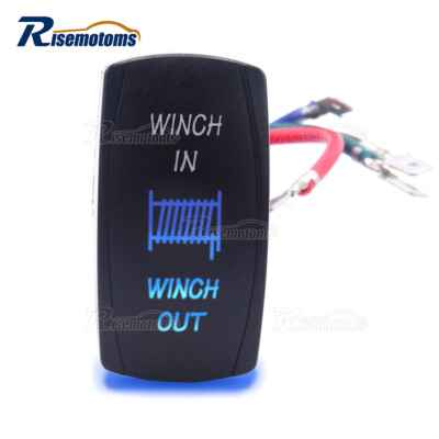 7Pin Laser Blue WINCH IN/OUT Rocker Switch For Wildcat Prowler Yamaha Viking YXZ