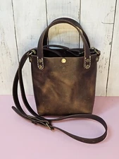 Horween Derby Leather Mini Tote Bag w/ Crossbody strap