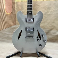 CLOSEOUT DG-335 Electric Guitar silver white maple body rosewood fingerboard