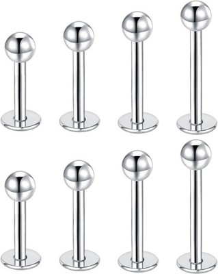 Edelstahl Lippenpiercing Set 16G Herz Stern 8stk Helix Tragus Cartilage Labre...