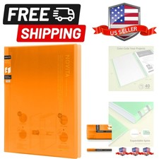 40-Pocket Binder with Plastic Sleeves 8.5"x11" Yellow, A4 and Letter Expanda...