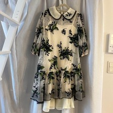 RED VALENTINO Floral Lace Dress Lily of the Valley Womens Size 38