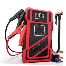 3000A Peak Car Jump Starter with 150PSI Air Compressor   Smart Jump Cable, Red