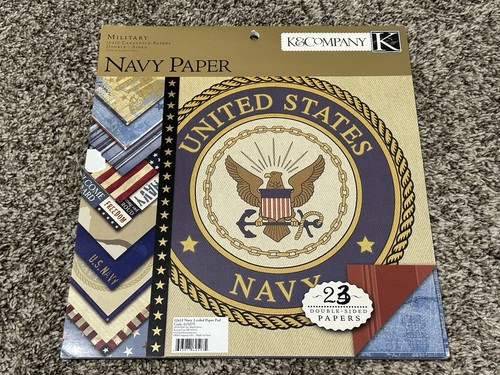 K& Company Navy 12x12 scrapbook paper pad –double-sided designs - RARE! 625075