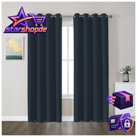 Gardinen Vorhang Blickdicht 2Er Set H245 X B140 Cm Navy Blau Thermovorhang