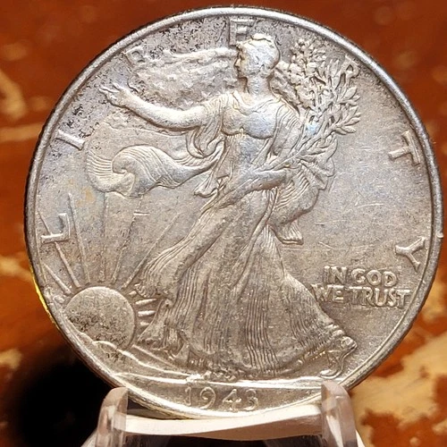 AU 1943-P WALKING LIBERTY HALF DOLLAR 90% SILVER NICE COIN