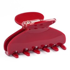 Medium Cherry Red Acetate Hair Claw Clip for Thin  Medium Hair, 3 Inch