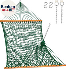 12FT Double Rope Hammocks, 2 Person Hand Woven Cotton Hammock with Spreader Bar