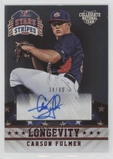 2015 Stars and Stripes Longevity Signatures Ruby /49 Carson Fulmer #19 Auto 0zp0