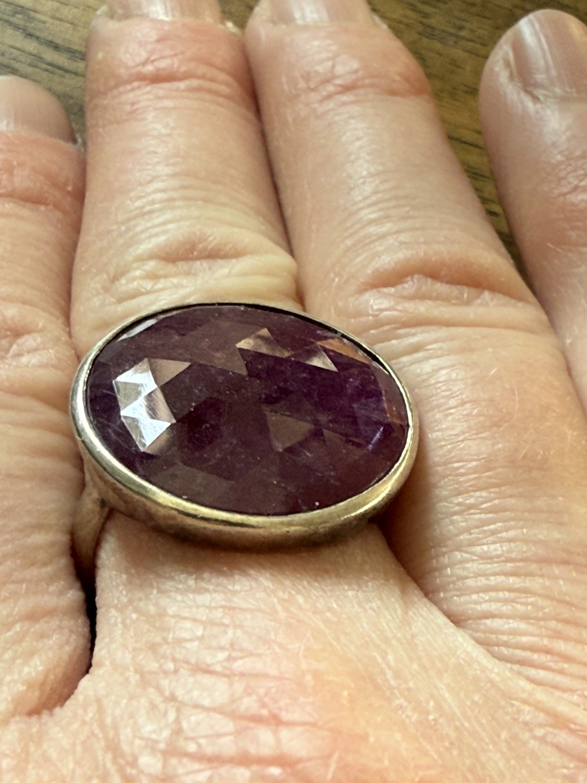 Ruby Faceted Round Sterling Silver Ring - image 21