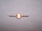 VINTAGE CAMEO 2" BAR PIN SET IN BUTTERY 14k YELLOW GOLD — photo 8