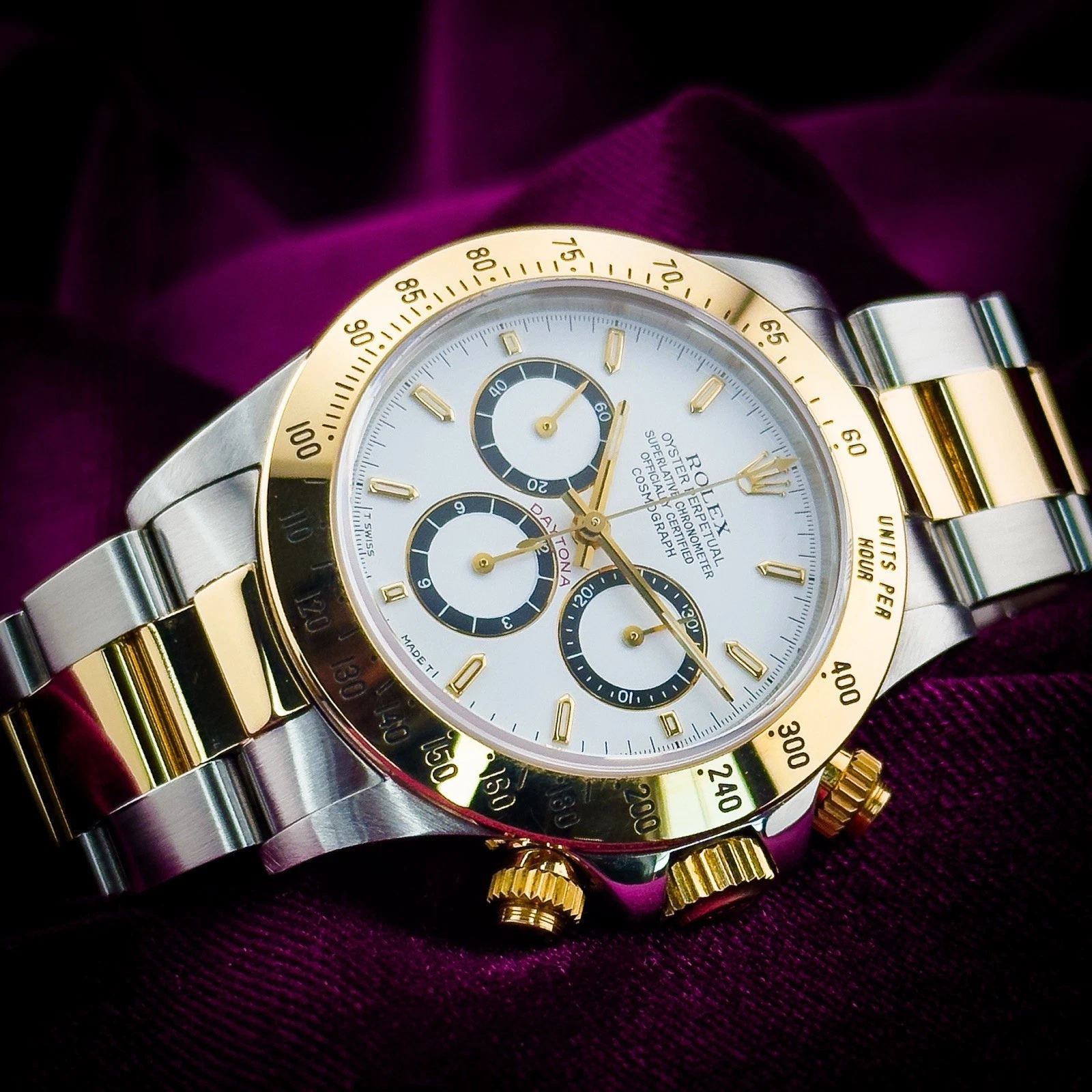 RARE Rolex Zenith Daytona 16523 Two-Tone Steel 18K YG White Dial 40mm Complete